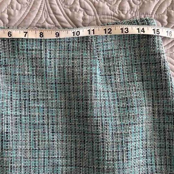 Premise Women's Short Straight Woven Tweed Zip Closure Lined Green Size 8 - Picture 8 of 10